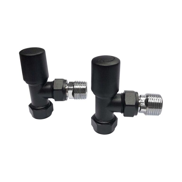 Bayou Towel Rail Valves Angled Pair - Black
