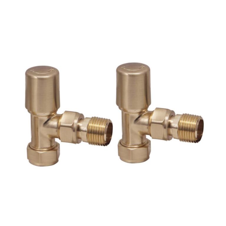 Bayou Towel Rail Valves Angled (Pair) - Brushed Brass