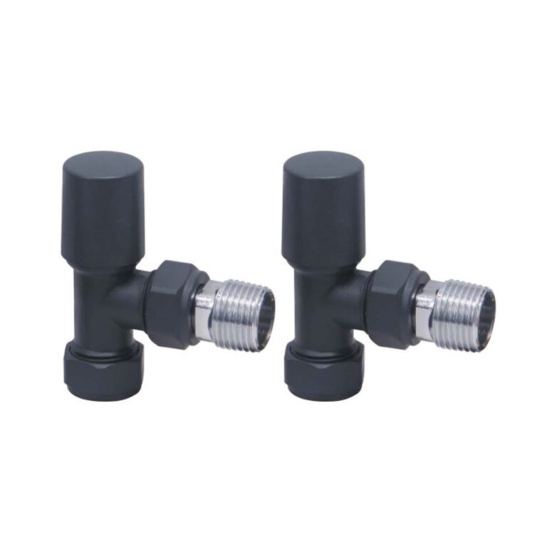 Bayou Towel Rail Valves Angled Pair - Carbon Anthracite
