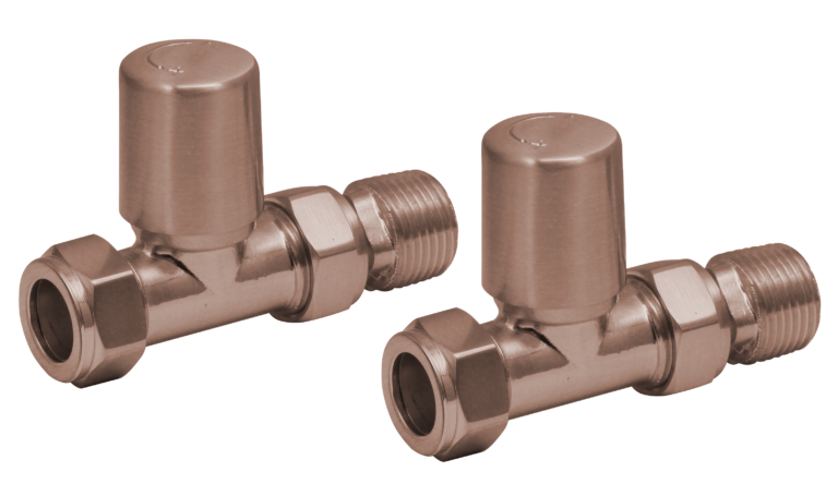 Bayou Towel Rail Valves Straight Pair - Brushed Bronze