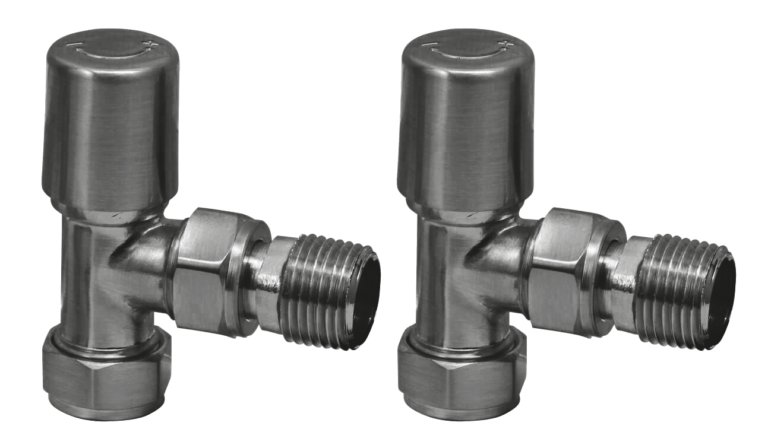 Bayou Towel Rail Valves Angled Pair - Gunmetal