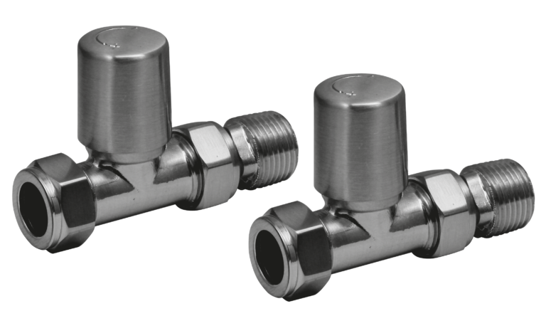 Bayou Towel Rail Valves Straight Pair - Gunmetal