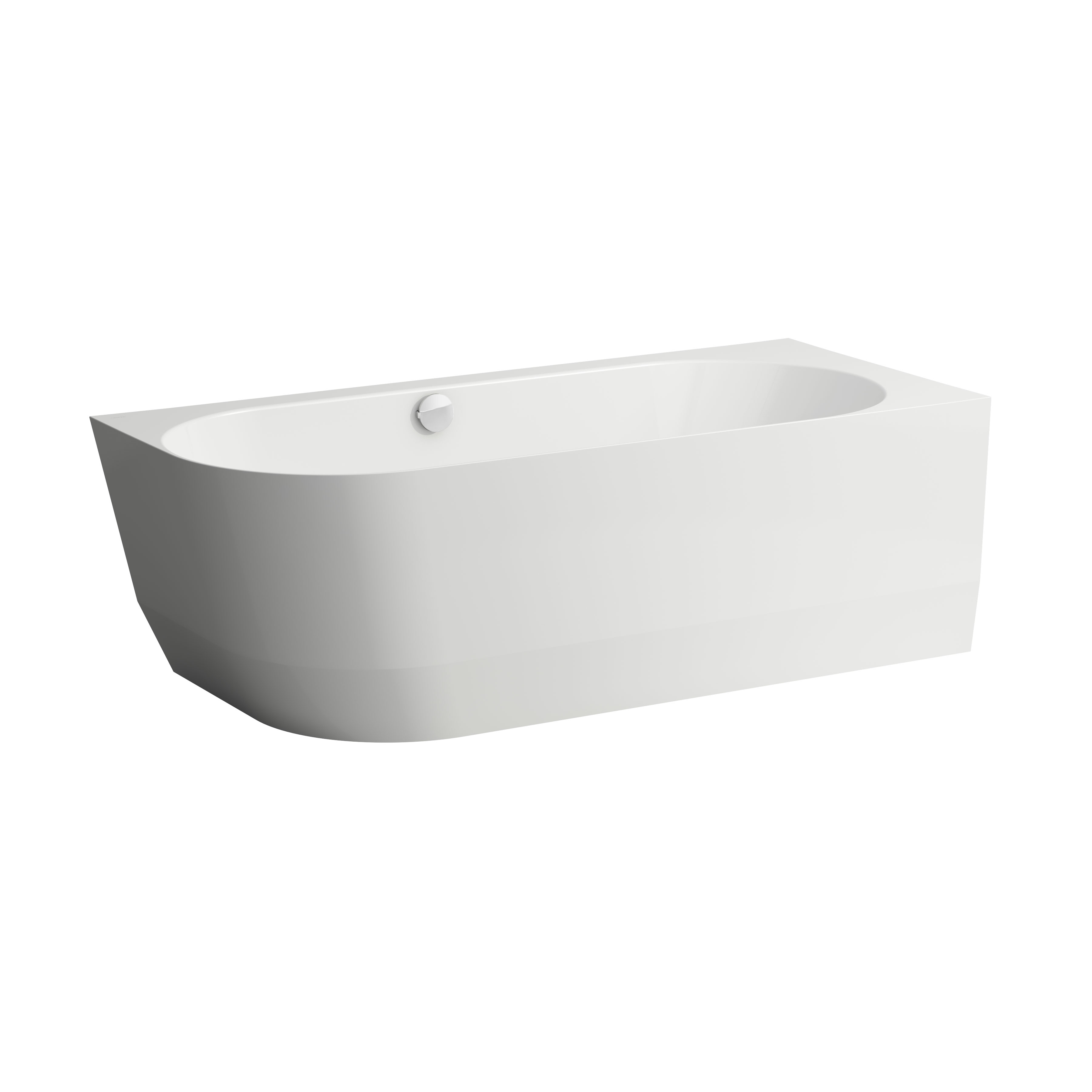 Laufen Pro Bath 1800 W 590 H 800 Dmm with Integrated Overflow Click-Clack Waste & Chrome Cover - White 7