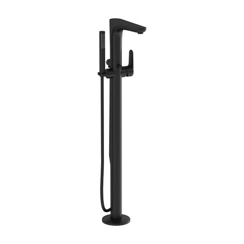 VitrA Root Floorstanding Bath Mixer with Hand Shower - Matt Black
