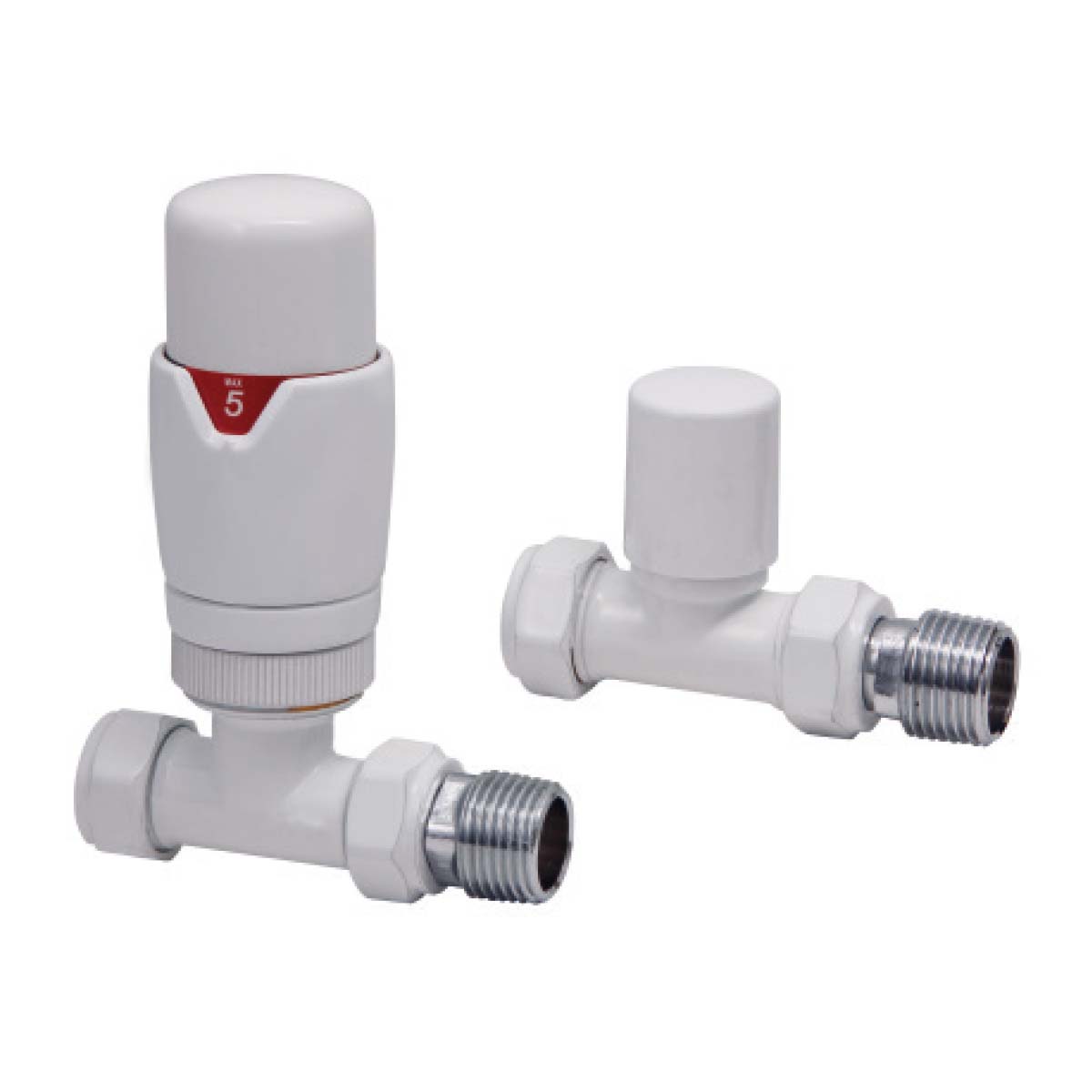 Bayou Designer Straight Valves (Pair) - White