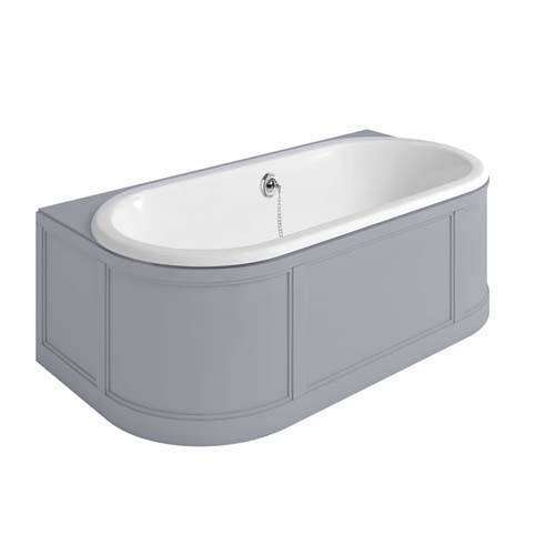 Burlington London Bath with Back To Wall Surround Bath - White / Grey 4
