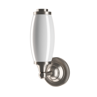 Burlington Round Base Tube Frosted Glass Shade - Brushed Nickel