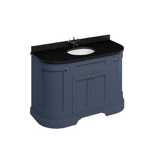 Burlington Vanity Unit 134 x 85H x 55cm with Four Soft Close Doors & Adjustable Glass Shelves - Blue 7