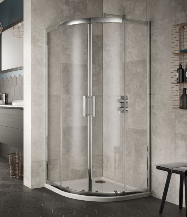 Bayou 8 Double Door Quadrant 1000 x 1000mm Enclosure - Chrome