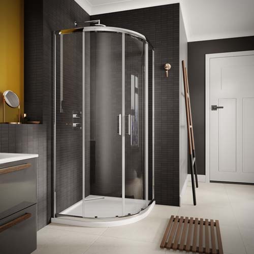 Bayou 6 Quadrant - Double Door 800 x 800mm - 550mm Radius 770-790mm - Chrome