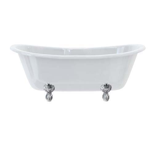 Burlington Bateau Double Ended 164 x 72H x 70cm Bath Excludes Feet - White