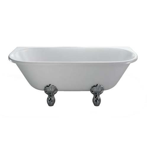 Burlington Avantegarde Double Ended Back To Wall 170 x 63H x 75cm Bath Excludes Feet - White