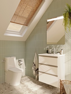 Roca The Gap D-Trit Rimless Close Coupled Wc with Macerator Pump - White