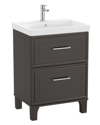 Roca Romea Vanity Unit 600mm & Basin - Matt Dark Grey