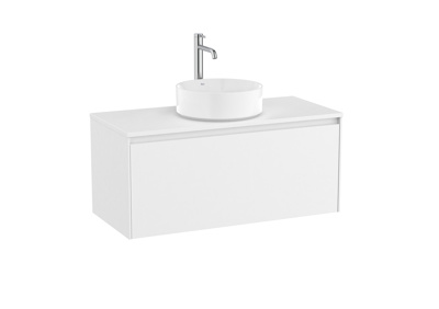 Roca Ona 1000mm On-Countertop Unit & Worktop - Matt White