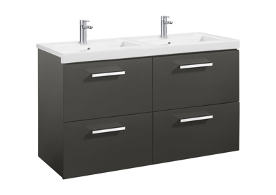 Roca Prisma 590 x 460mm Left Hand Base Unit 2 Drawer Only - Anthracite Grey